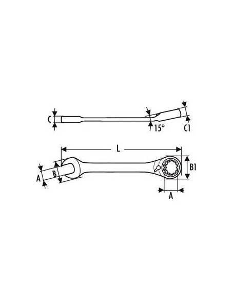 Clé Mixte à Cliquet 19 Mm | E113311 - Expert By Facom | IFD Outillage – Image 2
