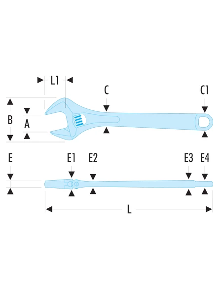 Clés à Molette à 8 Mors Réversible - 101.8GR - Facom | IFD Outillage – Image 2